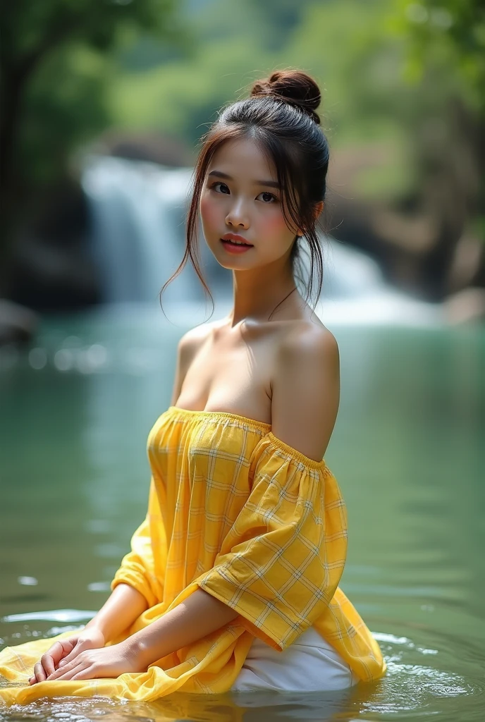 (high quality), (masterpiece), (high-resolution), original, extremely detailed 8K wallpaper, (an extremely delicate), a young girl 15 years old Malay, short blonde hair bob cut, Malay naked with a flat chest, ((flat chest: 1.8)), Malay hot model, attractively, small and dainty body figure, photorealistic perfect body figure, really flat chest, ultra realistic picture, perfect detail body figure, Poses Crawling seductive on all fours in a swamp, wet body and hair ((wet: 1.3)), nose blush, confused expression,