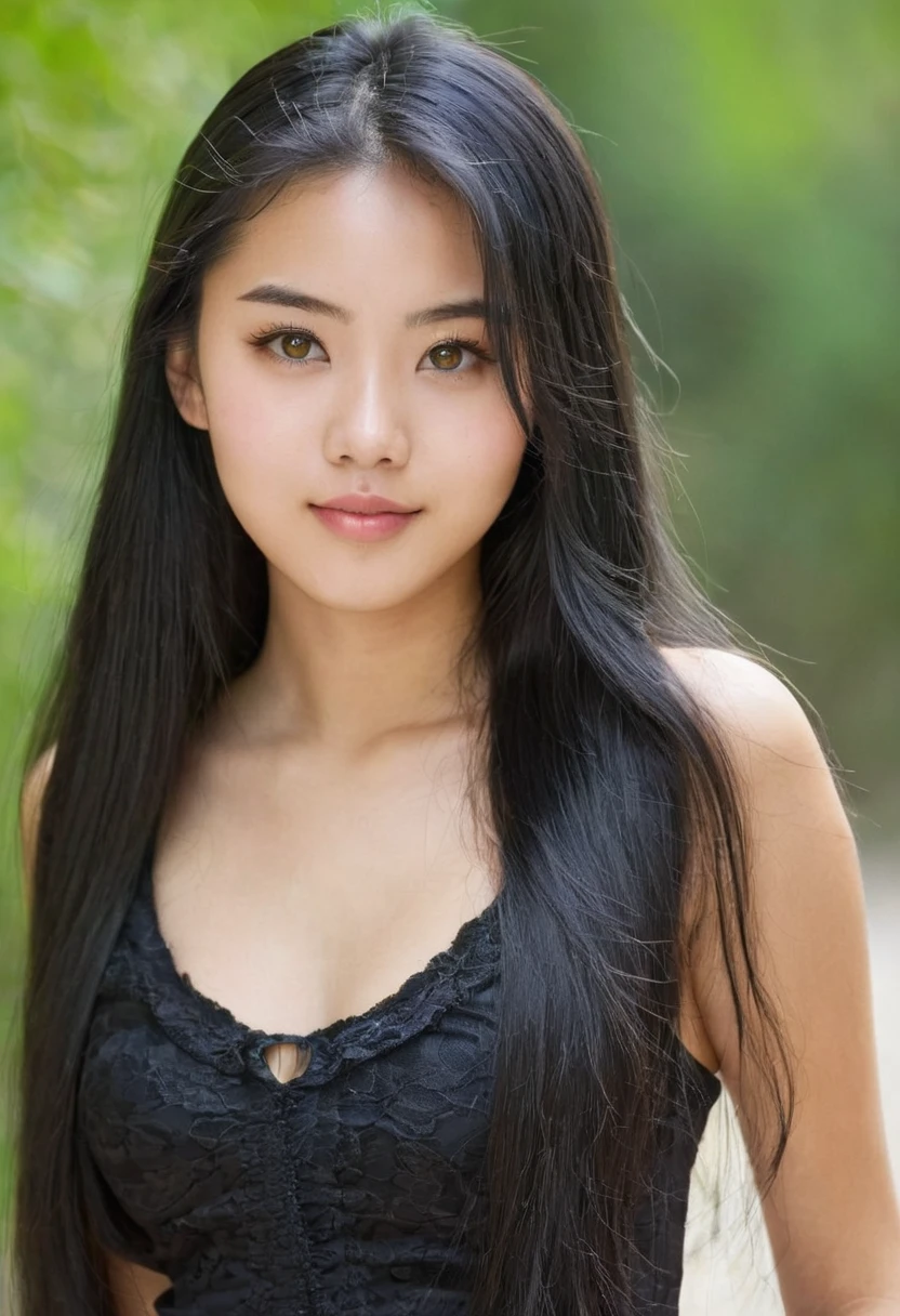 realistic, masterpiece, portrait best quality, Asian girl 25 years, happy face, smile, long black hair, wise, Topless, Breast, ((kimono around shoulders,)) Sunlight, Outside, moody lighting, glow, resplendent, mysterious, sun light, outside, mystical, magical, edge lighting,Realism