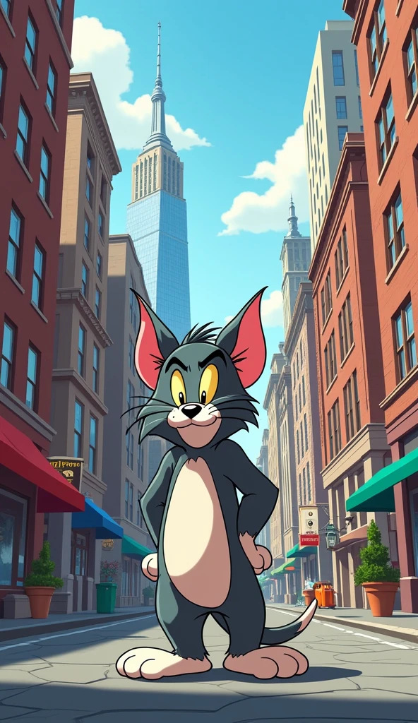 Tom y Jerry en new York
Solo, long hair, looking at the viewer, 