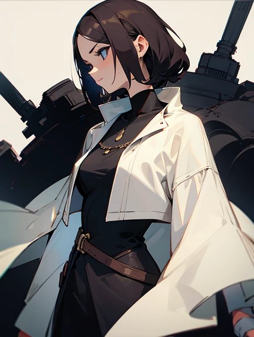 girl、Black Hair、ponytail、Tank top、mechanical