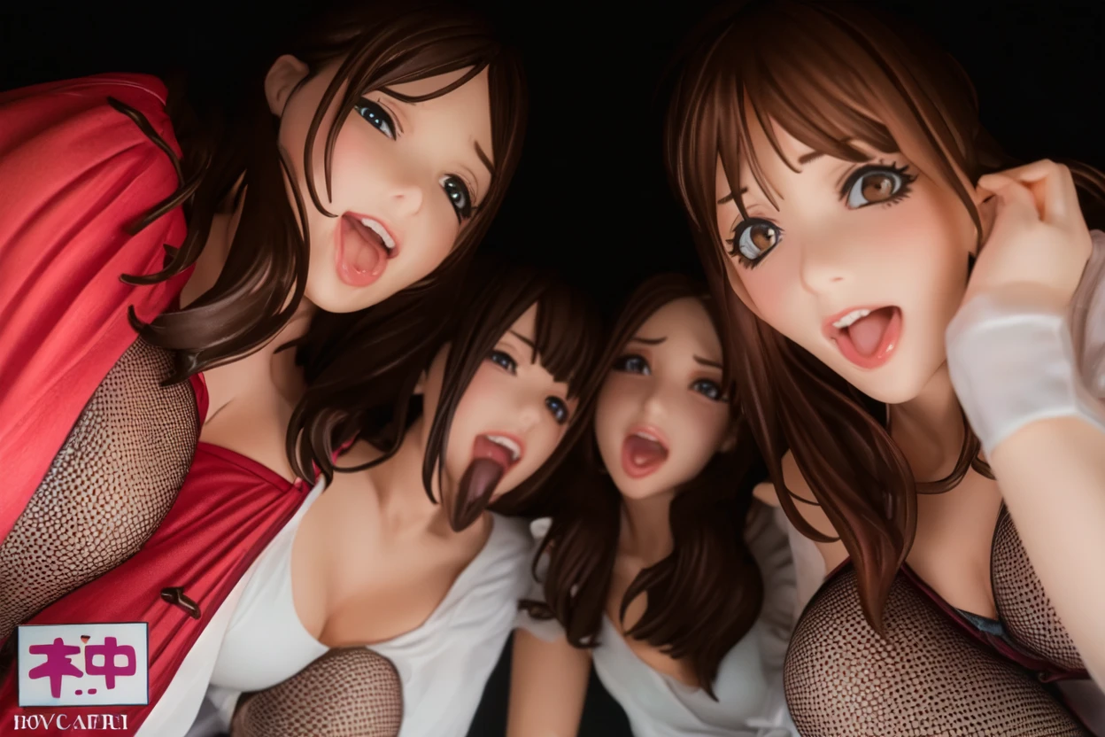 3females,blowjob,handjob,aggressive female,eyelash,black hair,brown hair,short hair,tongue out,sweaty,aroused and happy,looking at penis,bukkake on face,gyaru,at nightclub,females licking 1penis pov,from above,bukkake on face,(only 1penis),realistic,