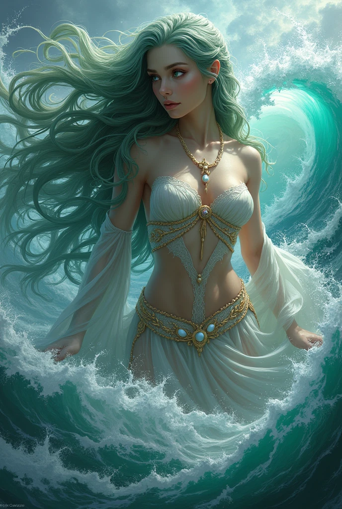 full length portrait mermaid water nymph, underwater, beautiful african american, beautiful symmetrical face, long green, red hair flowing thin as ink in water, pearls, shells, small neon fish scales, sunlight details smooth, ethereal sunshine, elegant design, 8k. Cinematic, photoshoot, shot on 25mm lens, depth of field, tilt blur, shutter speed 1/1000, f/22, white balance, 32k, super resolution, professional RGB photo, half backlight, backlight, tone mapping, CGI, VFX, SFX, insanely detailed and intricate, hyper maximalist, elegant and dynamic pose, photography, volumetric, ultra-detailed, intricate detail, super detailed, ambient.