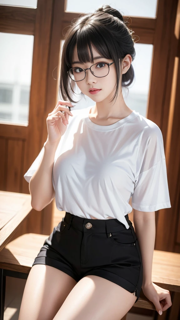 Highest quality 8k 真っ赤なアイアンマンスーツのMiddle-aged women Glasses cute Middle-aged women Sweaty face Hot and tired look short hair boyish Steam coming out of my head My hair is wet with sweat The feel of black hair Backwards My upper body is soaked I can see the vagina Lying in bed Face soaked Spread your legs garden summer bright