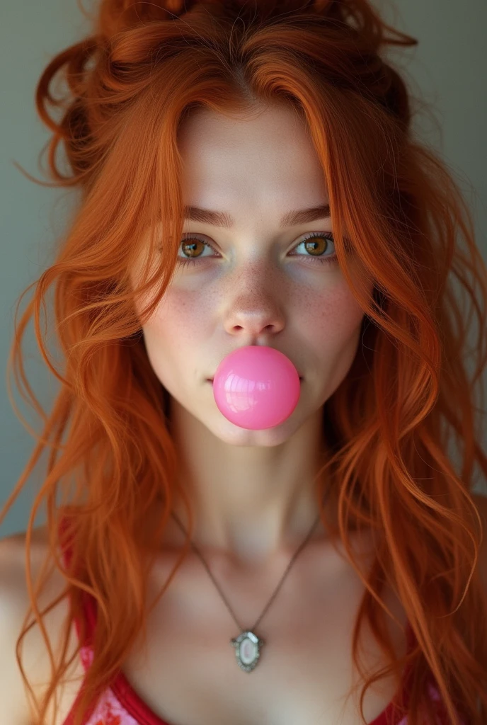 ultra realistic, photography, long red hair, girl, 24 years old, hourglass figure, perfect body, Flirty look, extremely detailed artgerm, in the style artgerm, facing the camera, lens 35 mm, blur background, her wet tongue licking a long spiral lollipop, seductive look, long eyelashes