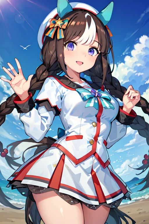 Hokuto Tarumae \(Uma Musume\),High resolution, masterpiece, Anatomically correct, Best Quality, Textured skin, Ultra high definition, Smile,