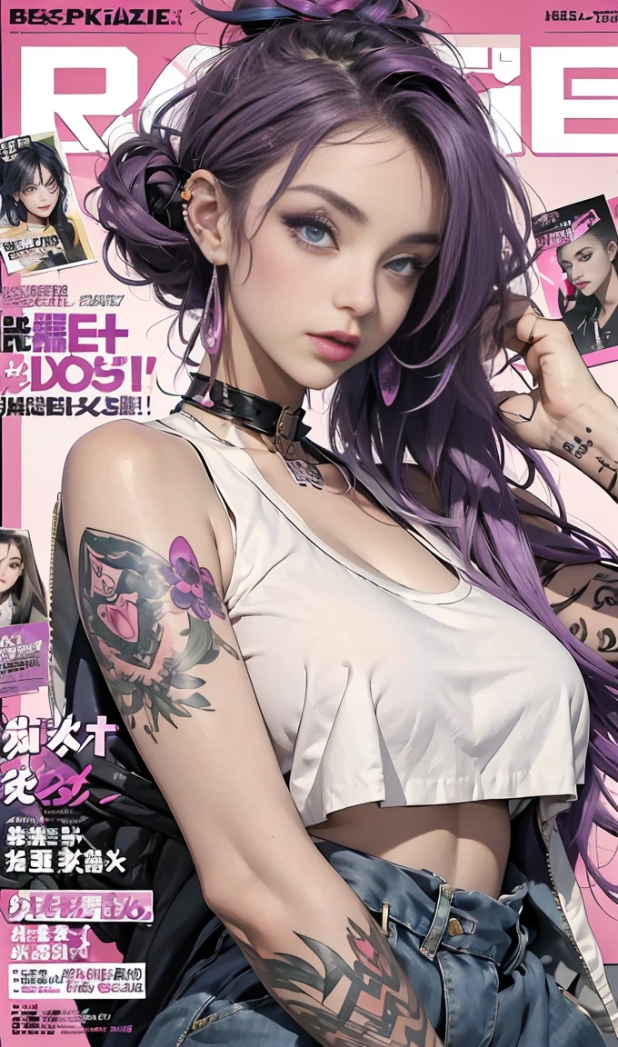 ((((dramatic))), (((gritty))), (((intense))) film poster featuring a young purple hair nude woman as the central character. Accentuated super huge enormously gigantic nude tits and nipples exposed, nude
pussy exposed. She stands confidently in the center of the poster, with a determined expression on her face. The background is aesthetic atmospheric dark and gritty, with a sense of danger and intensity. The text is bold and attention-grabbing, with a catchy tagline that adds to the overall feeling of drama and excitement. The color palette is mainly dark with splashes of vibrant neon colors, giving the poster a dynamic and visually striking appearance,tachi-e
(magazine:1.3), (cover-style:1.3), fashionable, woman, vibrant, outfit, sexy seductive posing, front, colorful, dynamic, background, elements, confident, expression, holding, statement, accessory, majestic, coiled, around, touch, scene, text, cover, bold, attention-grabbing, title, stylish, font, catchy, headline, larger, striking, modern, trendy, focus, fashion,