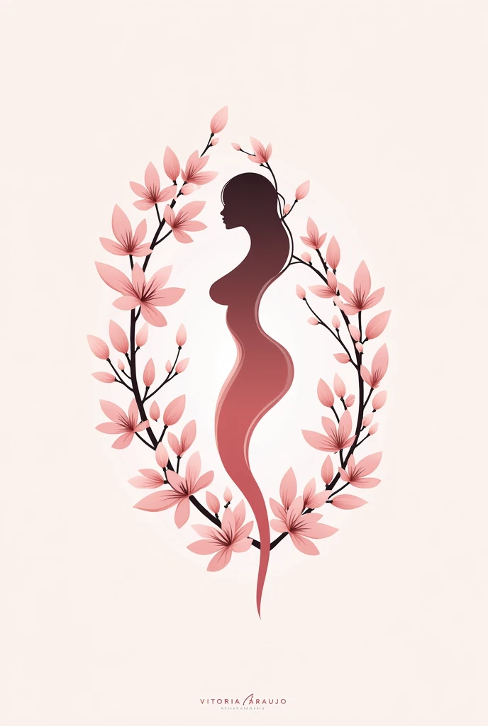 photo of pretty woman silhouette filled with tiny flowers 