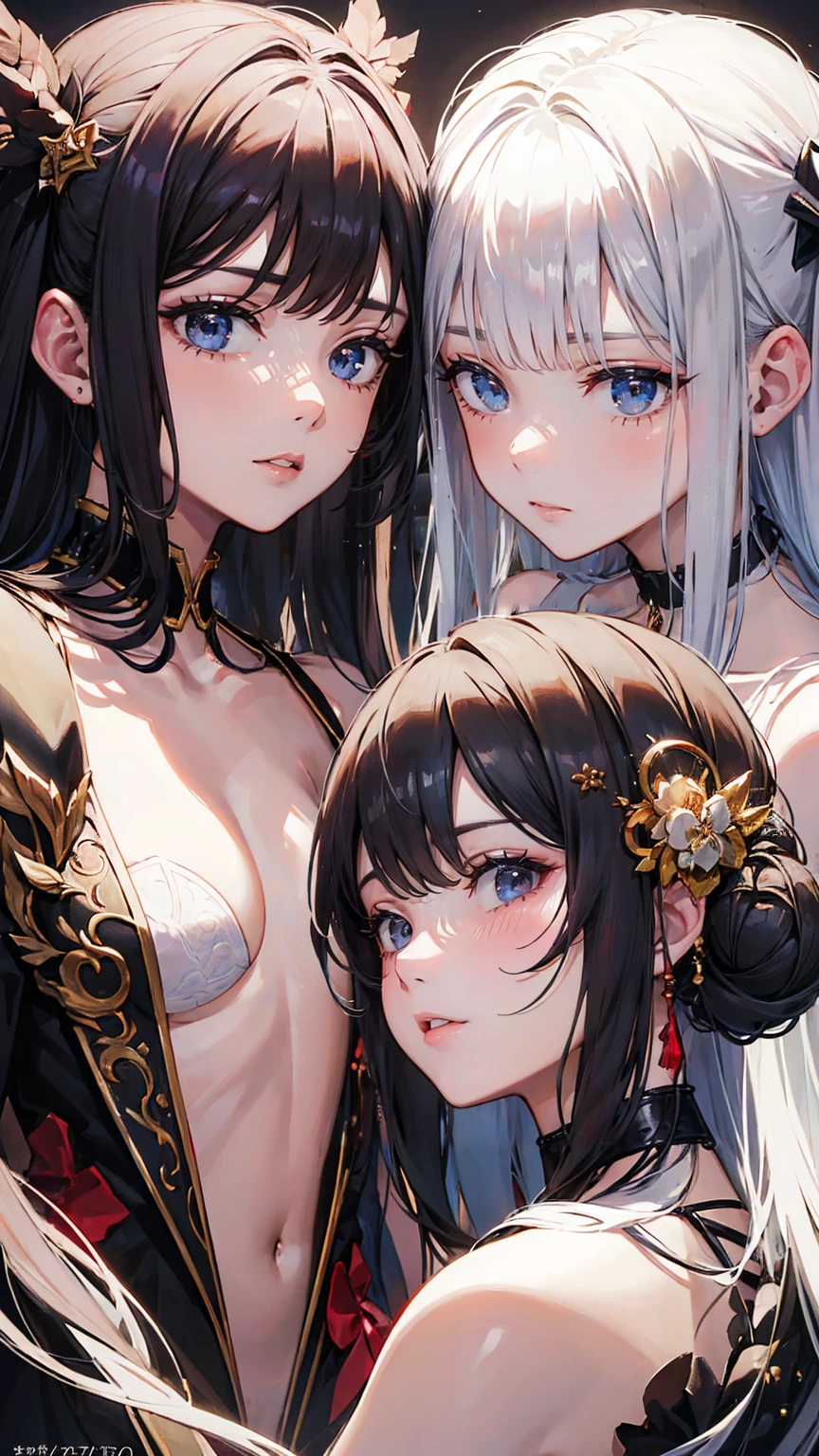 create a female character in various positions