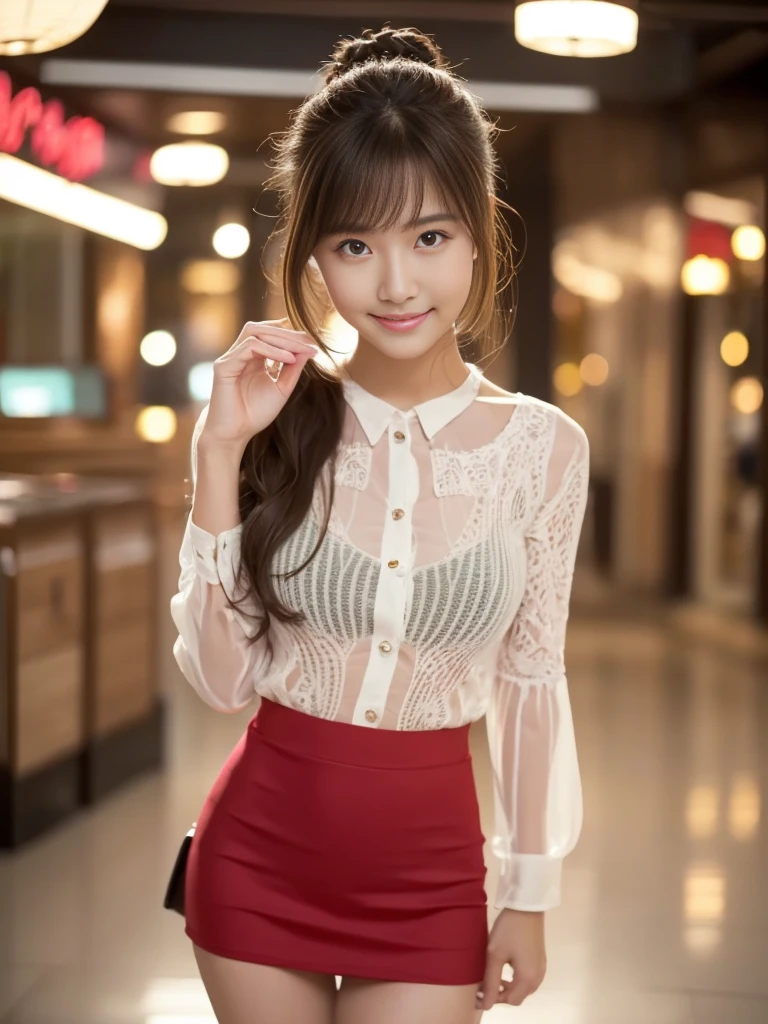 8K UHD, DSLR, Complete Anatomy, (2 legs), (2 hands), (5 fingers), (Best Quality: 1.3), (Masterpiece: 1.1), High Resolution, Cinematic light, Intricate Detail, (Photorealistic), Outside, Beautiful Outside, Sunny, Best Realistic, Japan Man, One Girl, , Clavicle (A-cup), (Cafe: 1.5), Dimples, Semi-long hair, slightly open lips, big eyes, looking at the viewer, bare shoulders, tight shirt, no buttons, red underwear, pencil skirt, high waist skirt, sitting legs slightly bending the knees, indoors, piercings, 10 denier shiny natural color pantyhose, red high heels, (smile), (full body: 1.6), slender ulzzang-6500-v1.1, ( Raw picture:1.2), (Photorealistic:1.4), Beautiful Detailed Girl, Highly Detailed Eyes and Face, Beautiful Detailed Eyes, Ridiculous, Incredibly Ridiculous, Huge File Size, Ultra Detailed, High Definition, Very Detailed, Best Quality, Masterpiece, Very Detailed, Realistic, Unified, 8k Wallpaper, Fantastic, Fine Detail, Masterpiece, Best Quality, Highly detailed uniform 8k wallpaper, light on face, movie lighting, 16 year old girl, (without panties)), (dynamic pose))), (camel toe), (half), (pantyhose), (knee bending leg sitting)