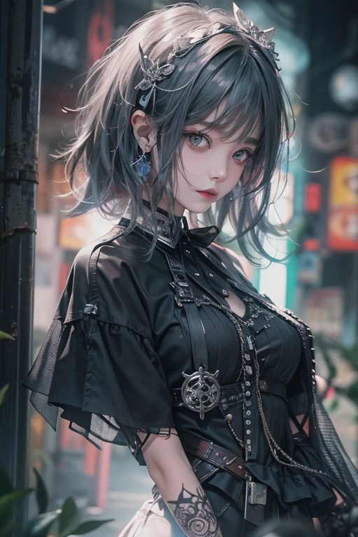 8k, 8k wallpaper, (an extremely delicate and beautiful:1.1), absurdres, (beautiful detailed eyes:1.3), (best illustration:1.1), (best quality:1.3), (best shadow:1.1), (cinematic lighting:1.2), detailed eyes, (detailed_light:1.1), (dreamy:1.1), (extremely detailed CG unity 8k wallpaper:1.1), highres, (masterpiece:1.3), official_art, ray tracing, (stylized:1.3), trending on artstation, (ultra_detailed:1.2)
(STYLE & COMPOSITION:0)
1girl, full_body
(POSE & EXPRESSION:0)
arms_at_sides, blush, contrapposto, expressionless, hand_on_own_hip, stretching
(CHARACTER:0)
(FACE:0)
black_hair, blue_eyes, crown, heterochromia, light_purple_hair, medium_hair, messy_hair, penrose, red_eyes, rin_penrose, split-color_hair, tilted_headwear
(PORTRAIT:0)
lack_shirt, collared_shirt, epaulettes, lapels, purple_ascot, shoulder_cape, two-tone_shirt, white_shirt, wing_collar
(UPPER_BODY:0)
elbow_gloves, high-waist_shorts, lace_gloves, narrow_waist, white_gloves
(COWBOY_SHOT:0)
black_thigh_boots, uneven_legwear, thigh_strap
(FULL_BODY:0)
(NSFW:0)
(innerboob:1.3), (open_shirt:1.2), (breasts_apart:1.2), (wet:1.3), (small_breasts:1.3)
(BACKGROUND:0)
rain
(EMBEDDINGS:0)