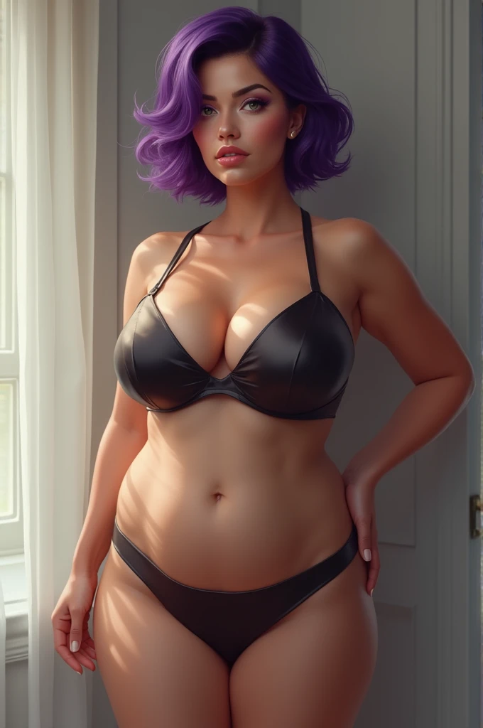 realistic:1.37, masterpiece, best quality, raw photo, absurdres, uhd, 1 sexy slim skinny tall young ultra hot sexy sensual off all clothes stripper dance young girl:1.2 , short bob cut bright purple hair, perfect sexy curvy body figure , expose breasts , showing arms , expose curvy body , very seductive look , looking at viewer, in the large music club , bright light ambience atmosphere , intricate detail, detailed background, detailed skin texture , pore , 16K, highres, sexy slim sensual alluring mature woman