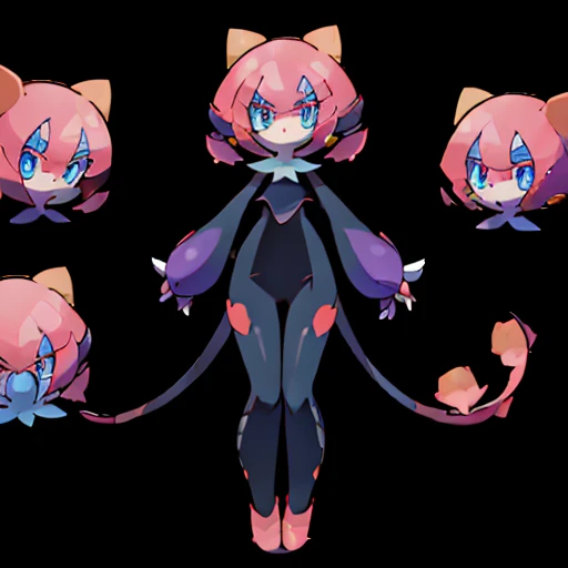 (((Best Quality))) , ((full body)), multiple views, reference sheet, pkmn, big eye,