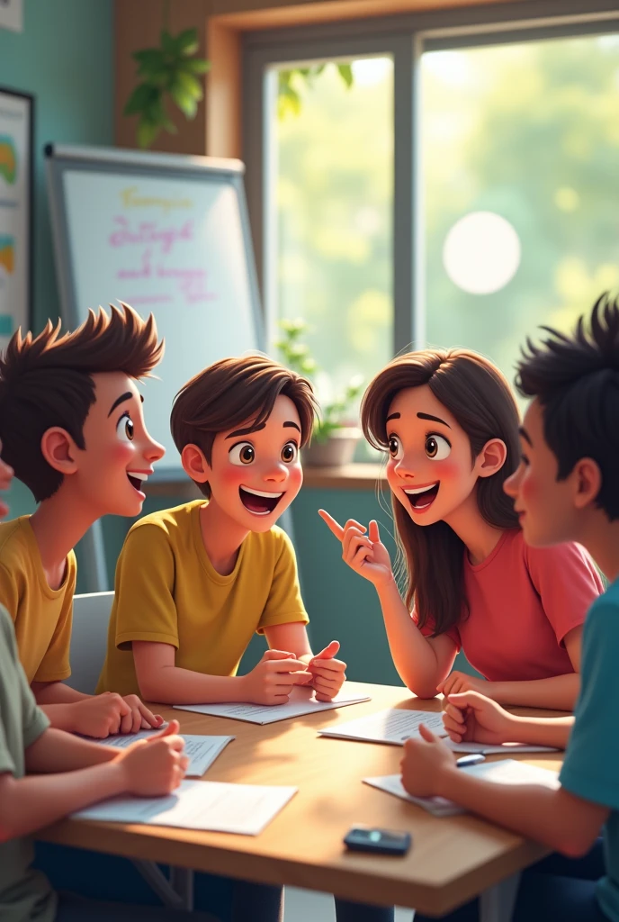 9 friends they are happy bonding in school. 1 boy and 8 girls 