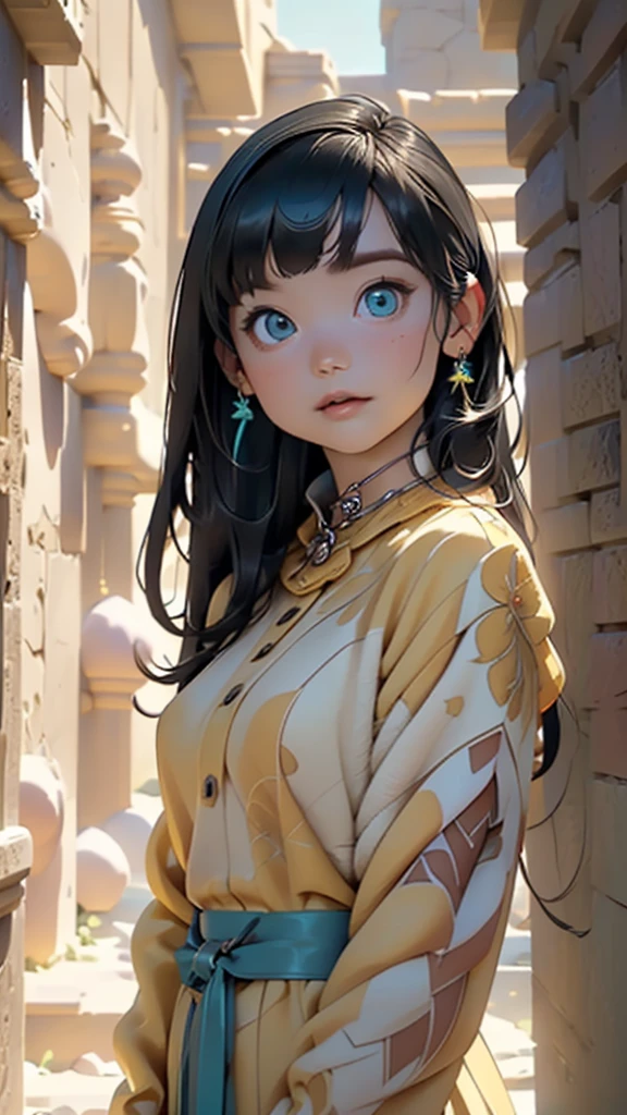 cute loli,(((little ,tiny little body,little,chibi))),((())),((((1 toddler:1.4))),(baby face),(round face),(little chest),(big forhead:1.2),(anime  with extremely cute and beautiful black hair)),

((((indian girl)))),(((flat chest))),((((black hair:1.35,messy hair,colored inner hair,absurdly long unkempt hair,dark hair,black hair,very long hair,voluminous hair,Thick hair,Dense hair,long hair)))),(((turquoise_eyes:1.3))),intricate eyes,beautiful detailed eyes,symmetrical eyes,big eyes:1.5,(((lustrous skin:1.5,bright skin: 1.5,skin tanned,shiny skin,very shiny skin,shiny body,plastic glitter skin,exaggerated shiny skin,illuminated skin))),(detailed body,(detailed face)),

(cute,kawaii,(nsfw)),🦄,🌈,

navel,(((modern princess,yellow diadem,yellow fur sweater, yellow fur sweater outfit, wearing a yellow fur sweater:1.3,yellow winter sweater))), ((skirt)),(arabian clothes,with little gold clothing,((((furry edge clothing)))),(arabian jewelry,intricate necklace),(((slave collar,Long chain leash connected to her collar,shackles))),(((torn clothes:1.1,intricate outfit,intricate clothes,embroidered outfit,ornate outfit))),

(dynamic pose:1.0),embarrassed,(centered,scale to fit dimensions,Rule of thirds),

inside,indoor,((subsurface,labyrinth,dungeon,dark dungeons,stone walls, deep empty caves,ancient glowing crystals,elaborate underground structure,columnar crystal formations,subterranean fantasy,illuminated pathways leading deeper,hidden door veiled in shadows)),scenery:1.25,((intricate scenery)),

(Glossy glowing ornaments),highres,sharp focus,(ultra detailed,extremely detailed),(photorealistic artwork:1.37),(extremely detailed CG unity 8k wallpaper),(((vibrant colors,vibrant theme))),(intricate),(masterpiece),(best quality),artistic photography,(photography taken by sldr),(intricate background),perfect rendered face,perfect face details,realistic face,photo realistic,((intricate detail)),(((realism))),
