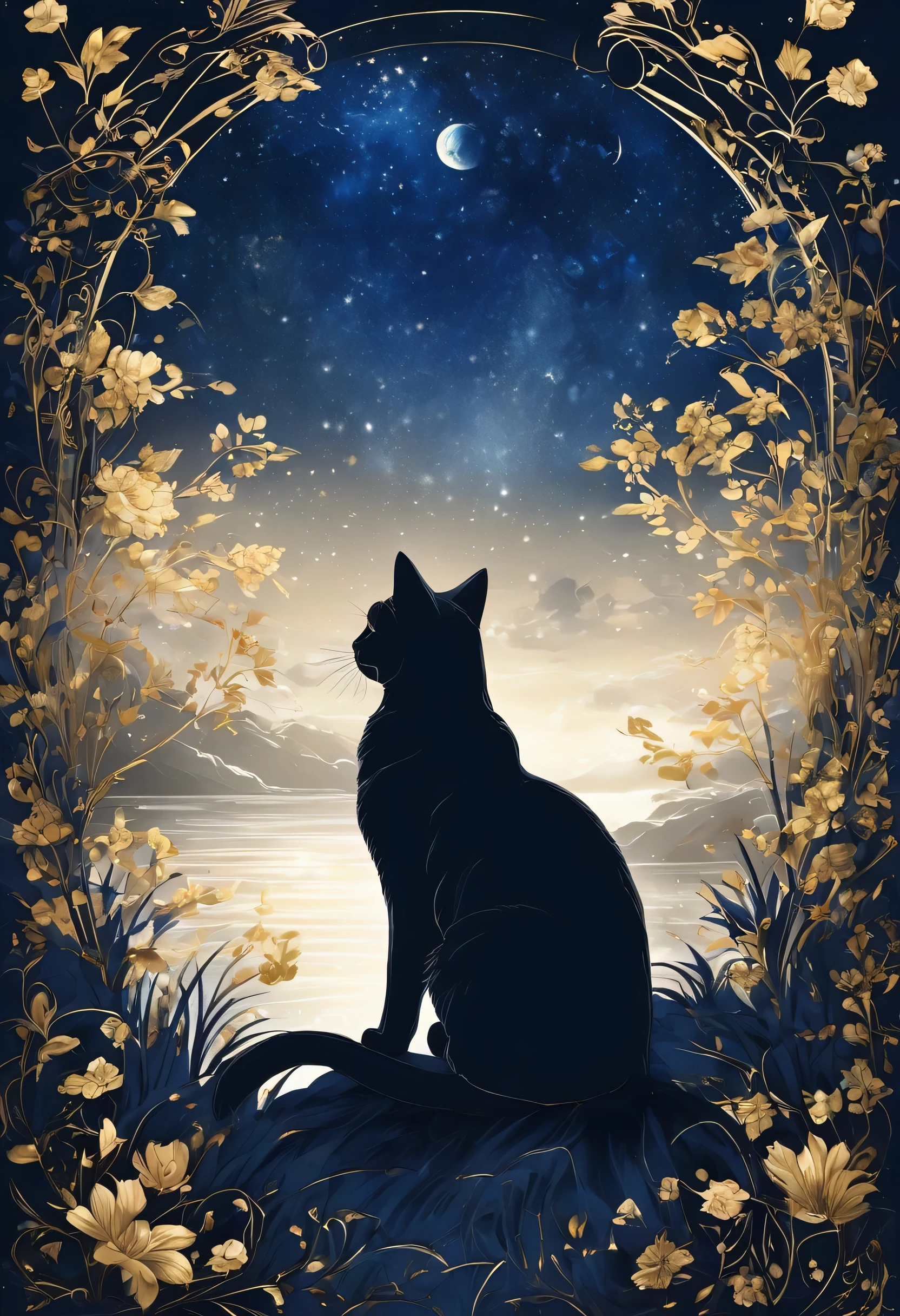 Navy colored pencil shading, Navy charcoal drawing, coloring paper, Pencil drawing, Brutal Dark B/w color scheme, Golden pattern,
Poster, close, full length, Shadow Puppet Art, ((Giant mushroom、Beautiful girl clinging to mushrooms、Surrealism)), Realistic, Glow Frame, Backlight colors, silhouette colors, Space Frame, beautiful cats in frame, silhouette, Navy Blue Light, bright, Magical Night Sky, figure, Soft, beautiful, Dreamy, Realistic, professional, Simple, Sparkling Night Sky, Very detailedな, Very detailed, figure, Semi-finished sketch, Half Color Sketch, anime, masterpiece, bright colors, High contrast, bright lighting, dark Simple background,