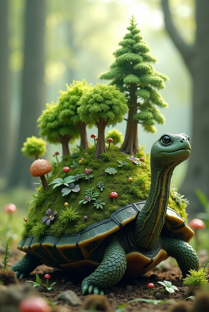 Turtle with trees on back