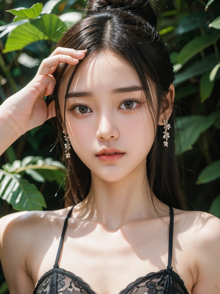 One-Shoulder Cut-Out Bikini Top with High-Waisted Bottoms cotton animal print, cute 30 years old japanese sexy face, so lovely round face