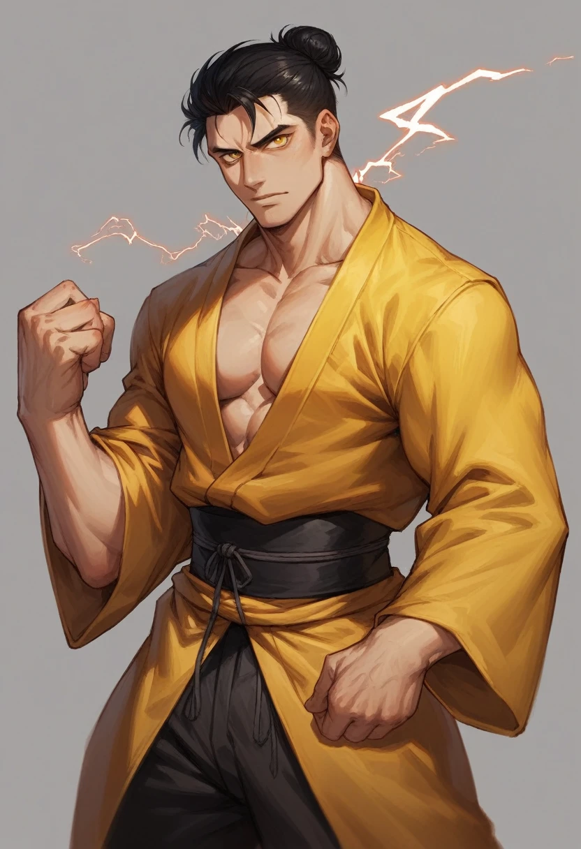 1 male, sweating, open mouth, drooling, wet, wet, sweaty pectorals, sweaty abs, sweaty crotch, golden costume Hanfu, dragon robe, handsome face, highest image quality, dark skin, high ponytail long hair, detail Hanfu, wearing arm guards, armor, leg guards, leggings, boots (ancient Chinese military boots), looks like a general, squat, forked legs squat, half squat, sweaty crotch, crotch shape, crotch sweat, long legs, leg contour, thigh close-up, calf close-up, perfect legs
