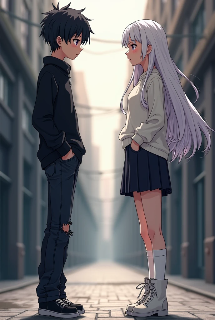Anime couple walking in the bustling sci-fi city. A girl with waist-length white hair and golden eyes，Holding hands with a man with medium hair。. Dragon shadows and phoenix shadows appeared behind them. close-up perspective. Makoto Shinkai concept art, pixiv winners, , Makoto Shinkai Cyril Rolando, Love concept art, Ross in a trance. landscape background, Rose Tran and Makoto Shinkai, ross tran and ilya kuvshinov, Loish and Rose Tran.  
