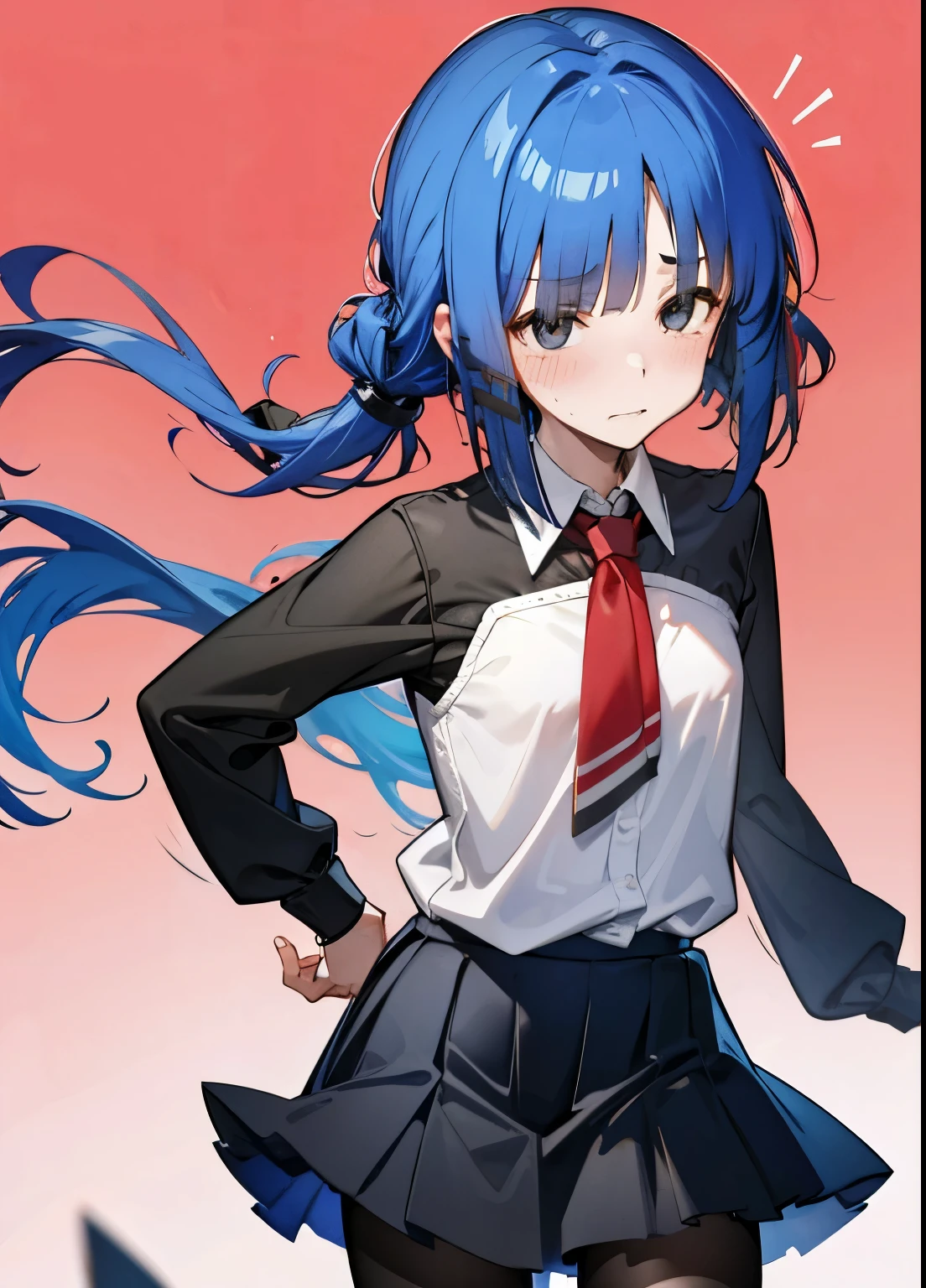 woman、、Silver Hair、ponytail、Black Sailor Suit、Monotonous Background、、High resolution、、、small 、、Crying face、Beautiful Skin、View from the front、Tears、Zoom to face、Black tights、mini skirt、Panty shot、、、Smirking expression、Crying face、Troubled expression、Embarrassed face、Surprised expression