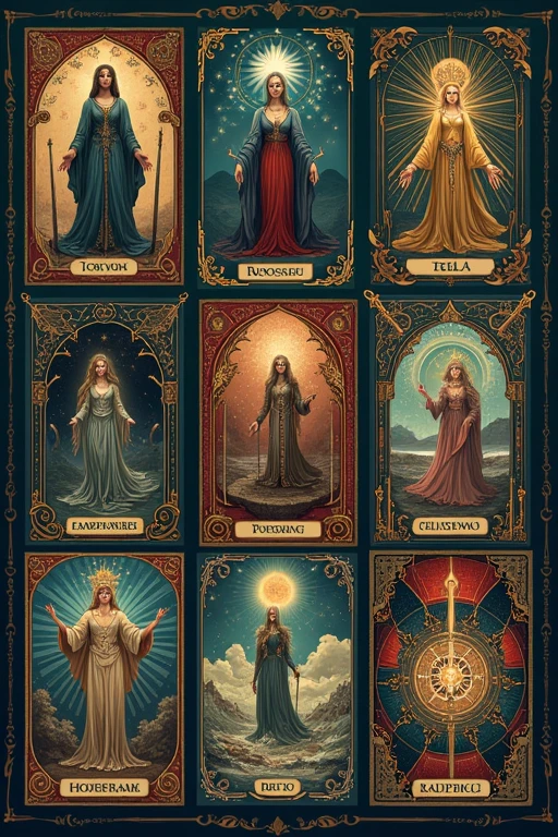Create 22 major arcana tarot cards with unique images inspired by Ride Wite