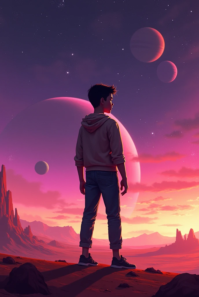 Space white Children's Book Illustration, Galactic Color Palette, Meteor Shower, Outer Space Landscape, Cosmic Night, Wonder-filled Mood, KidsRedmAF,
 