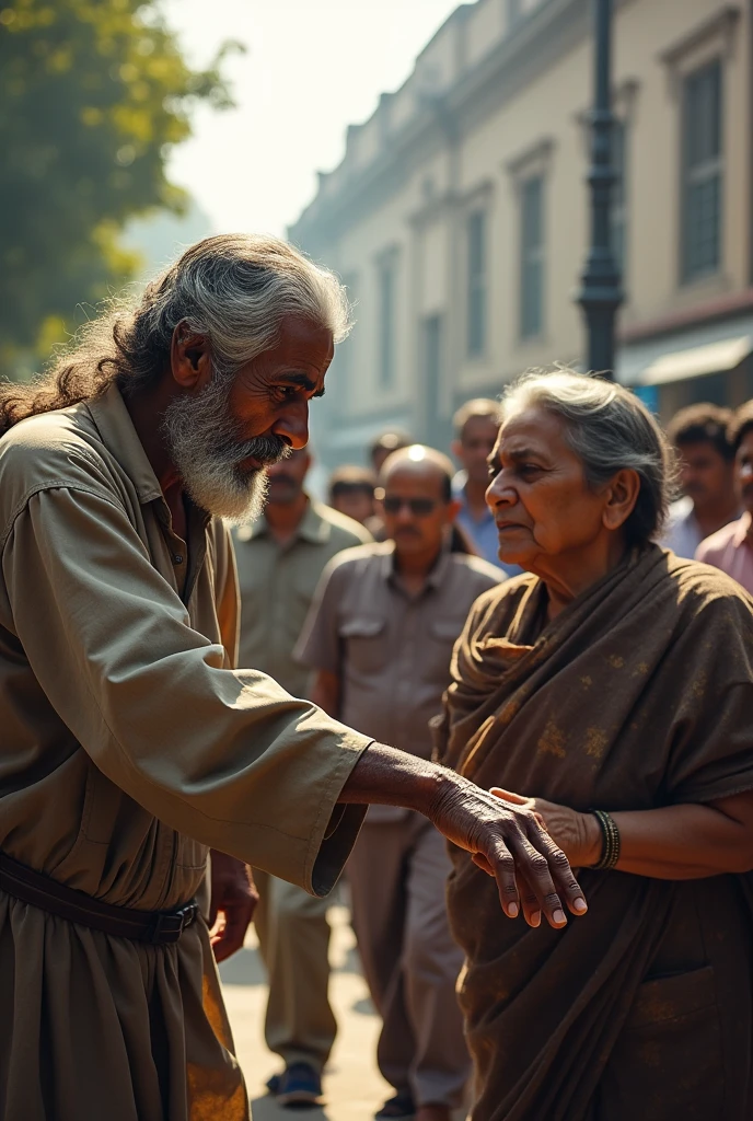 A Bengali person is begging for alms from Sheikh Hasina.