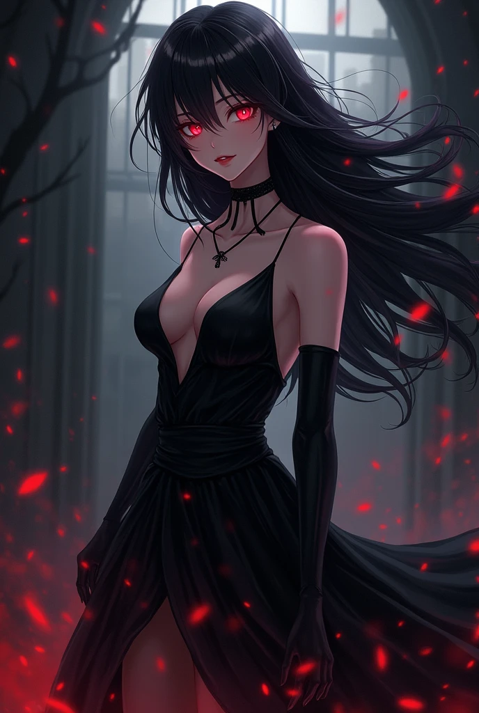 Hot nezuko from demon slayer with tight torn dress