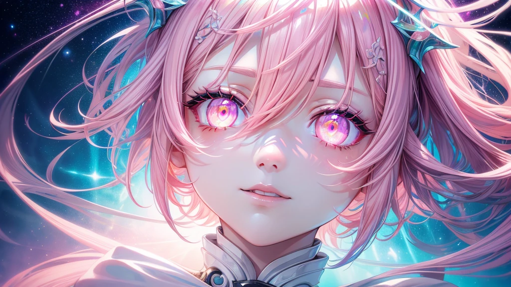 Woman, pink hair, small red horns, red eye with circular pupils, sharp teeth, crazy face, wearing white formal wear, destruction scene, ((Intricate anime character design inspired by One Piece)), ((Stunning lighting)), ((Fine lines)), ((Stunning focus)), ((Centered character)), ((Stunning face)), ((Detailed focus)), ((Detailed background)), ((Ultra-fine 2D design)), ((Creative backdrop)), ((2D masterpiece)), ((Best quality)), ((8K anime style)), ((Full body))