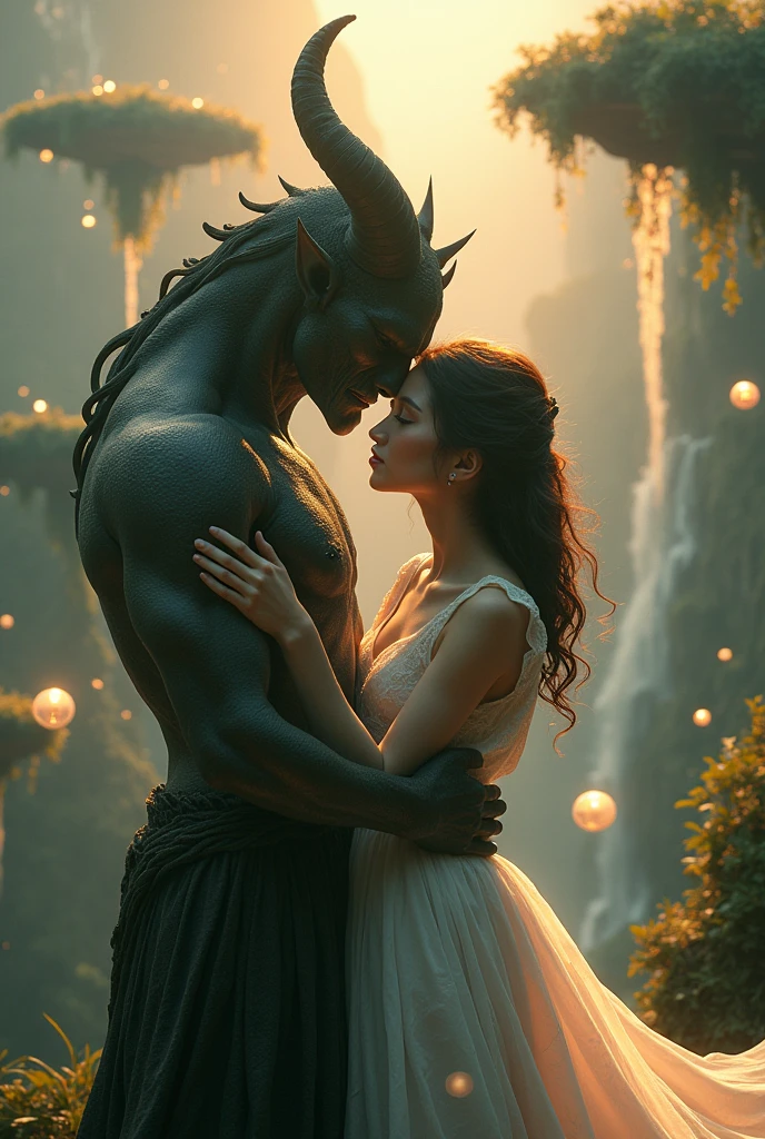 a man demon kissing a boy body anime
