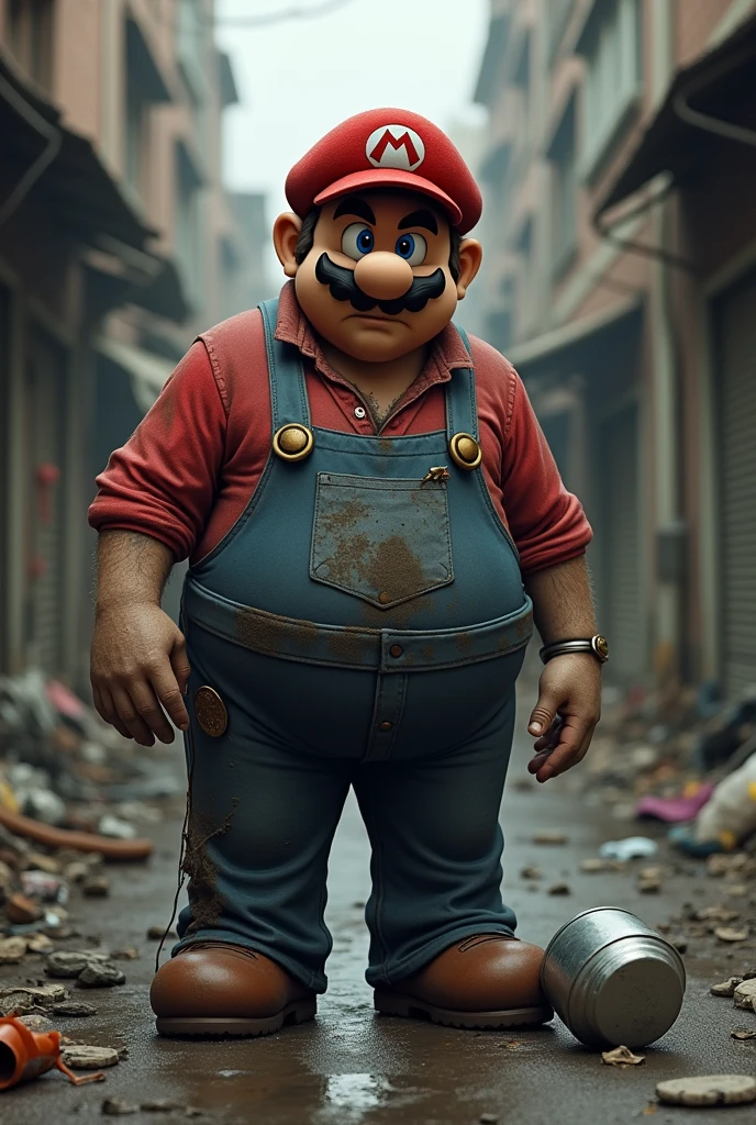 Mario Bros obese, smoking, dirty and deplorable environment