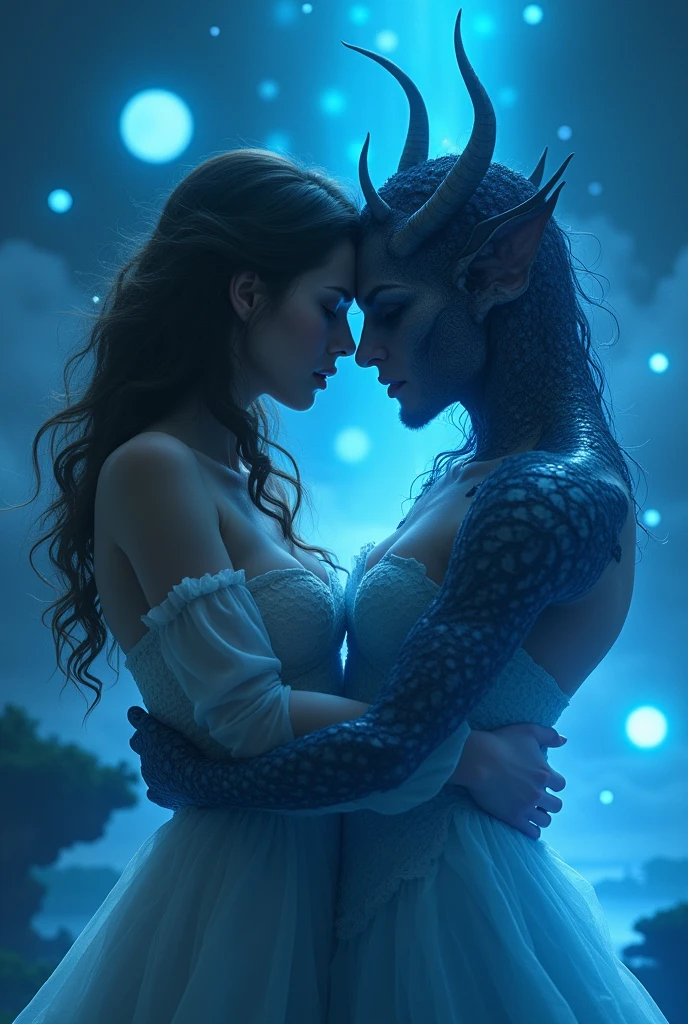 ((Of the highest quality, Obra maestra, Maximum image quality, 8K)), ((elfo 1 hombre hermoso y elfo 1 mujer hermosa, abrazados y besandoce frente a frente, heterosexuales:1.5)), ((ropa elfica, arcos y flechas:1.4)), ((orejas de elfo puntiagudas, cabello hermoso y detallado ondulado estaba recogido:1.4)), ((Muy caliente y sexy, poderosos elegantes, belleza asombrosa, proporciones perfectas, Cuerpo hermoso bien definidos y detallados, Belleza del cuerpo delgado:1.4)), ((Piel detallada, ojos detallados:1.4)), tiro de vaquero, (best ratio: 4 dedos, 1 pulgar), Skin is moist and shiny., ((hermosa iluminacion en todo el cuerpo:1.2)), (beso apasionado:1.3), iluminado por una luz azul desde abajo, ((entorno elfico epico iluminacion epica:1.4)),