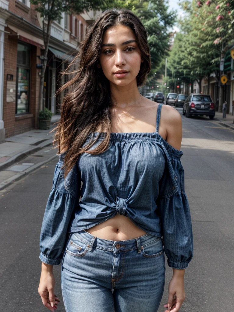 Knotted denim school girl sexy babydoll lingering