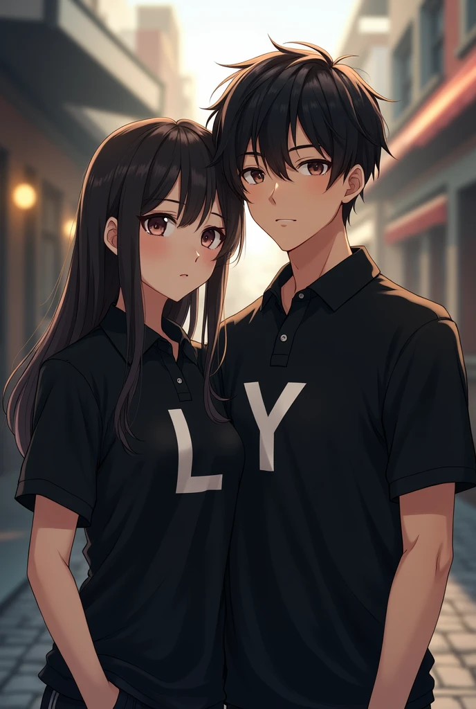 Masterpiece, best quality, {best quality}, {{masterpiece}}, {highres}, {{{field field}}, extremely detailed couple, illustration, couple, 1boy, 1girl, couple, love, love, romantic, sharp focus, male focus, female focus, black hair, violet eyes, sun, sunlight, lifting, surprised, envy, orange sky, t-shirts, men's leisure clothes, expressionless, women's fashion --auto --s2