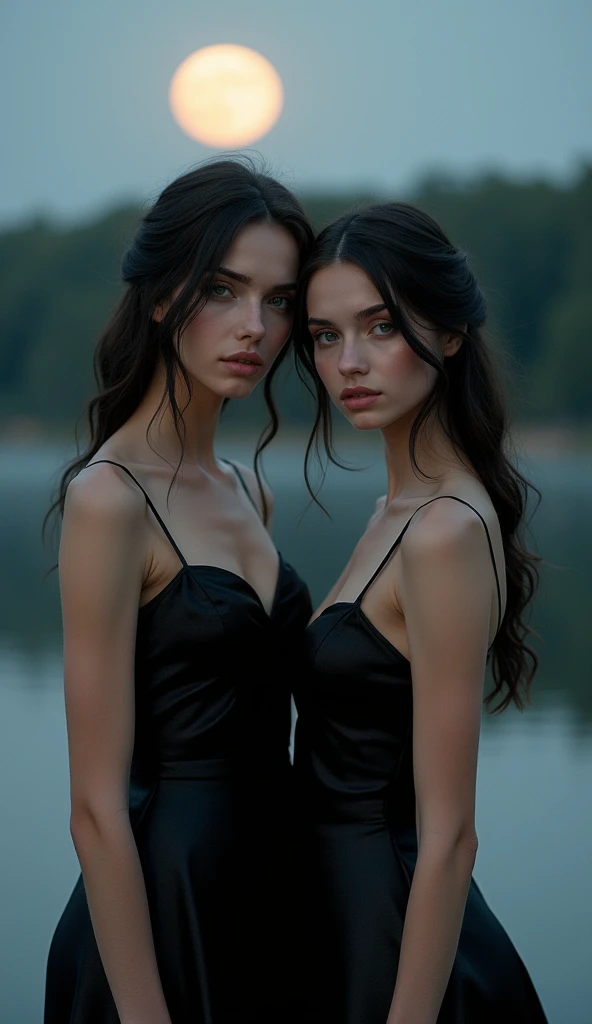 2woman hugging each other, hands over crotch, (one woman hasgreen eyes, white skin, long black hair, ponytail, choker, small breasts, lipstick, makeup, eyeliner), (other woman is a blonb with brown eyes), wearing a neon sexy outfit, on the pool, (cyberpunk theme), (masterpiece, best quality, 8k, sharp focus, depth of field, best shadows, perfect lights, HDR, realistic skin texture, ultra-detailed and detailed background),