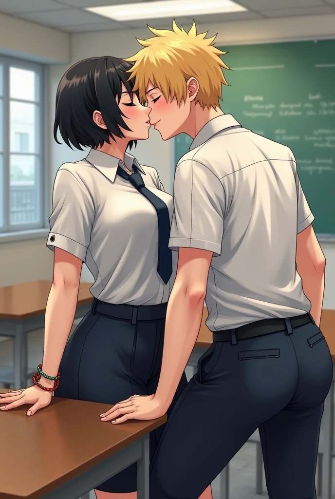 score_9, score_8_up, score_7_up, source_anime, 1boy, dominant white male, male, smug, muscular light skinned male, sexy, nude, sitting on loveseat, indoors,  horny,twink, lean, twink boy, yumejoshi, femporn,  black_haired female, goth, gothic, short_hair, looking at viewer, crop top, skirt, thighhighs, black clotges, goth girl, ikuchan, solo, clothed, gyaru fashion, cum on stomach, short black hair female, BLONDE BOY, dark skinned MALE, BREAK, ((1girl)), couple, pussy eating, cuninlingus, licking pussy,  eating pussy,  creampie, cum in pussy, pussy, vagina, female, female on male, Heterosexual, breasts, ikuchan, matoi rykou, ntr, netorare, cuckolding, ((femdom)), hand over head