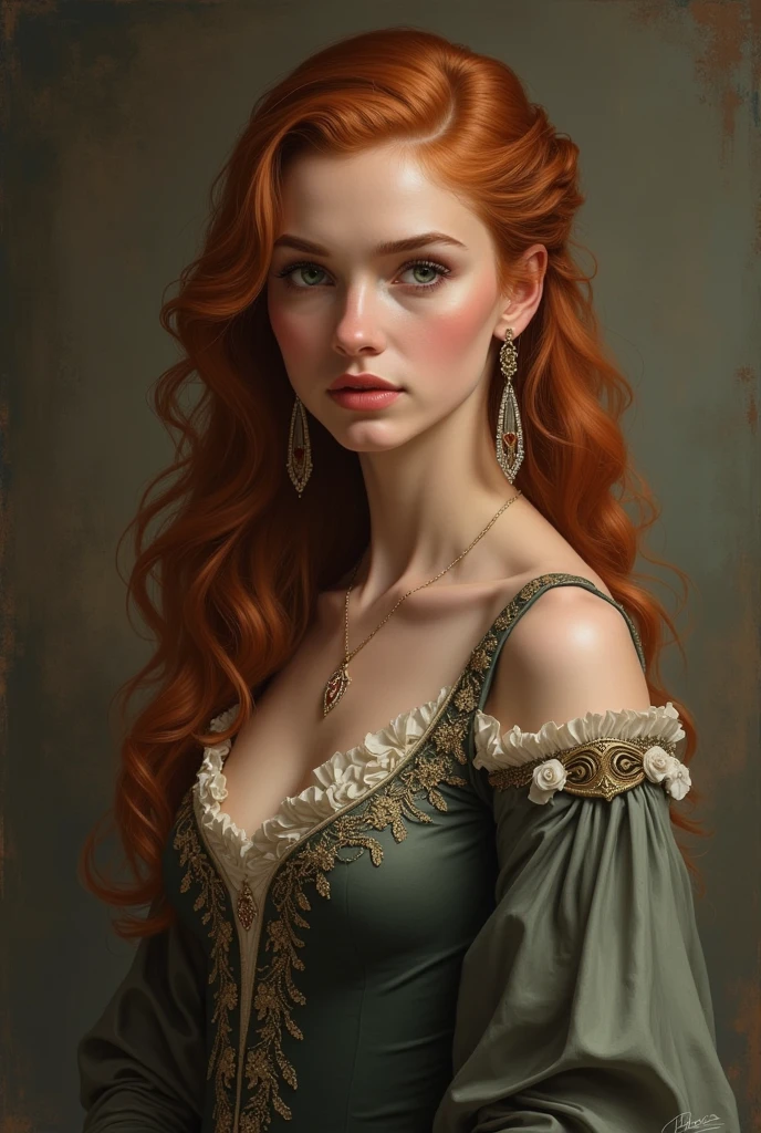 Beautiful Dickensian woman. Innocent. But with hidden sultriness. sea-green-eyes. Navy-blue-dress. copper colored hair that is coarse, wiry, and tightly curled. It often has a rough texture, feels stiff to the touch, and may be prone to frizz and tangling. The curls can be densely packed. . The Official Art – An Award-Winning Digital Masterpiece In 4K Ultra HD, Extreme Detail And Intricate Realism. This Concept Art Brought To Life By The Hands Of Artists Like Wlop & Artgerm In A Stunning 2D Vector Illustration. Paige Renee Spiranac. LArge, perky, full, well shaped pleasing breasts. Background is a panoramic vista.