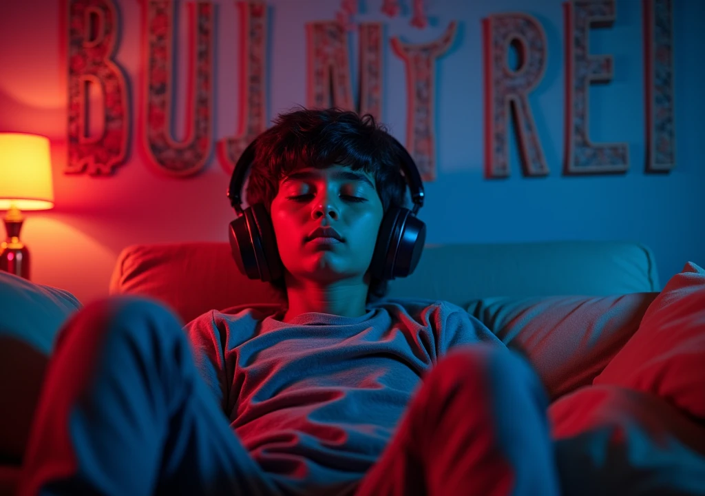 A boy listening to audio books 