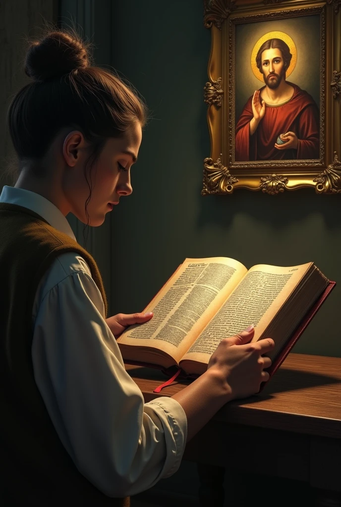 Handsome young wizard in white robe, holy face, Circle of magic books scattered on the ground, Magic books and candles placed around him, Seven mirrors at different angles directly above, Gloomy image, vision, Depth of field, divine light, grain film, Optical illusion, Sketch, Renaissance, Pre-Raphaelite Fraternity, High detail, Back Drawing