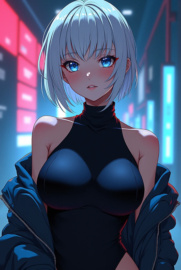 最high quality、Best image quality、masterpiece、With a girl((cute、、Best Bust、Medium Bust、Bust 85,Beautiful Blue Eyes、Spread your chest wide,Blonde lointail、Slender、The best valley、、Black Bikini、,Show the whole body、Black perforated gloves,Blue Mesh,Leaning forward greatly、Blue Sports Sunglasses、Blue Intercom,My whole body is wet、Face Paint、Grin、)）high quality、Beautiful art、background((Night City、heavy rain、Lightning strikes、squirt)),Tabletop、Exquisite design、Visual Arts、Depth of written boundary、Best lighting、Highest detail、8ｋ