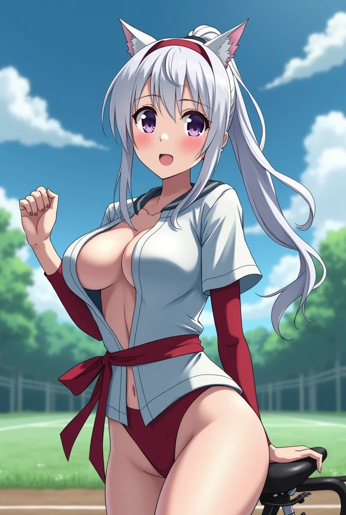 mononobe no futo, One Girl, Long sleeve, Sleeves edged with ribbon, Gray Hair, blue eyes, Proud face,
Underbust,  Medium Chest, feetを広げて,Butt,Thighs,Plump，milk,Underarm,Underbust，vapor，High Leg，Low Angle，crack，Ｏfeet,Gloss，No underwear，No bra，Nipples，Dildo