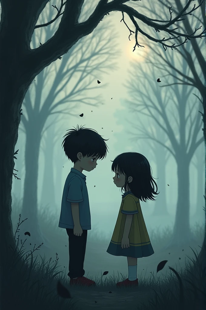 Sad girl and boy