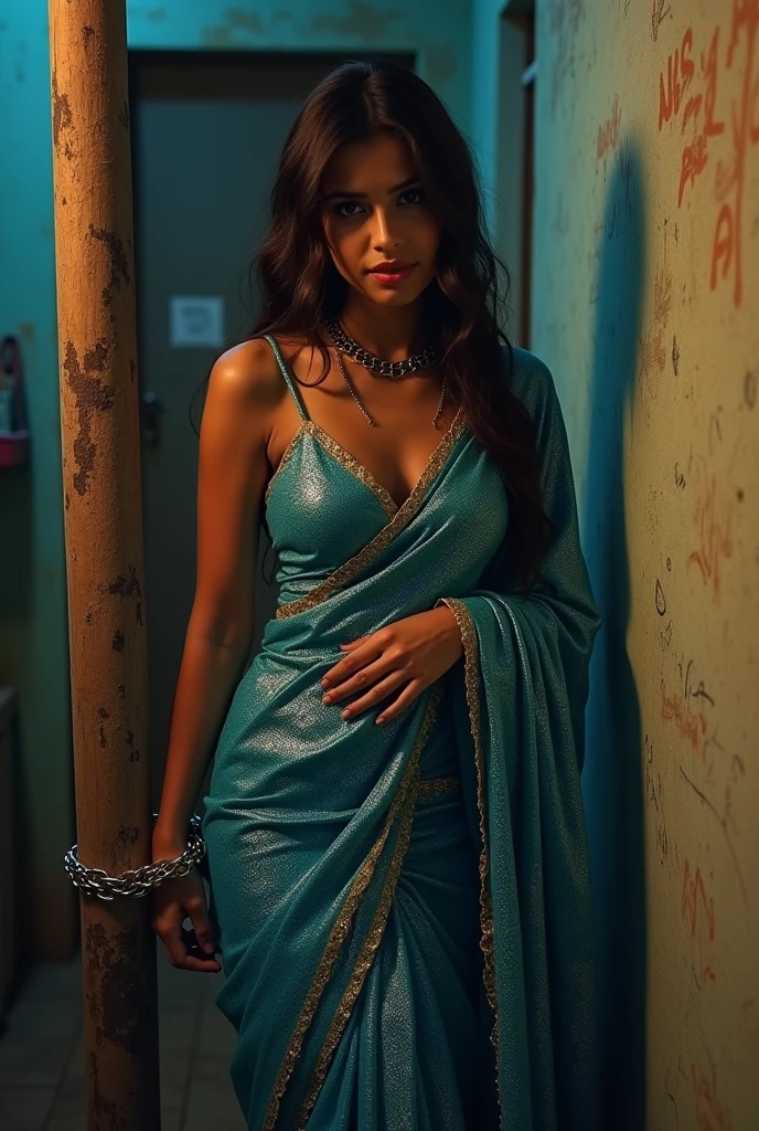 realistic female beauty, photgrapy, wrapped in transparent cloth, black hair, blue eyes, ideal body, 8k.