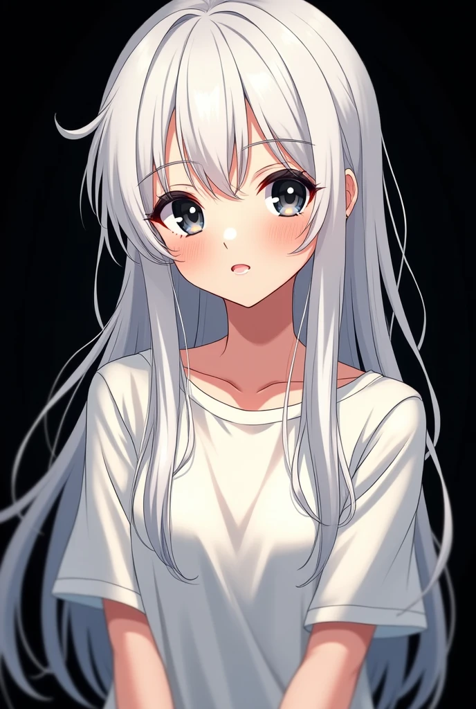 Ray reflection,looking at viewer, (blue theme,) (Highest picture quality),masterpiece,best quality,extremely detailed CG wallpaper, ultra_detailed,(high quality),(Cinematic Lighting:1.1),(Volumetric Lighting:1.1),(Celluloid), (solo focus),(1 girl), (cold face),blush, red Translucency eyes, (Long (straight,hair),grey hair), small breasts, (wearing pink pajamas) ,(stand in bedroom) <lora:Sion:1>