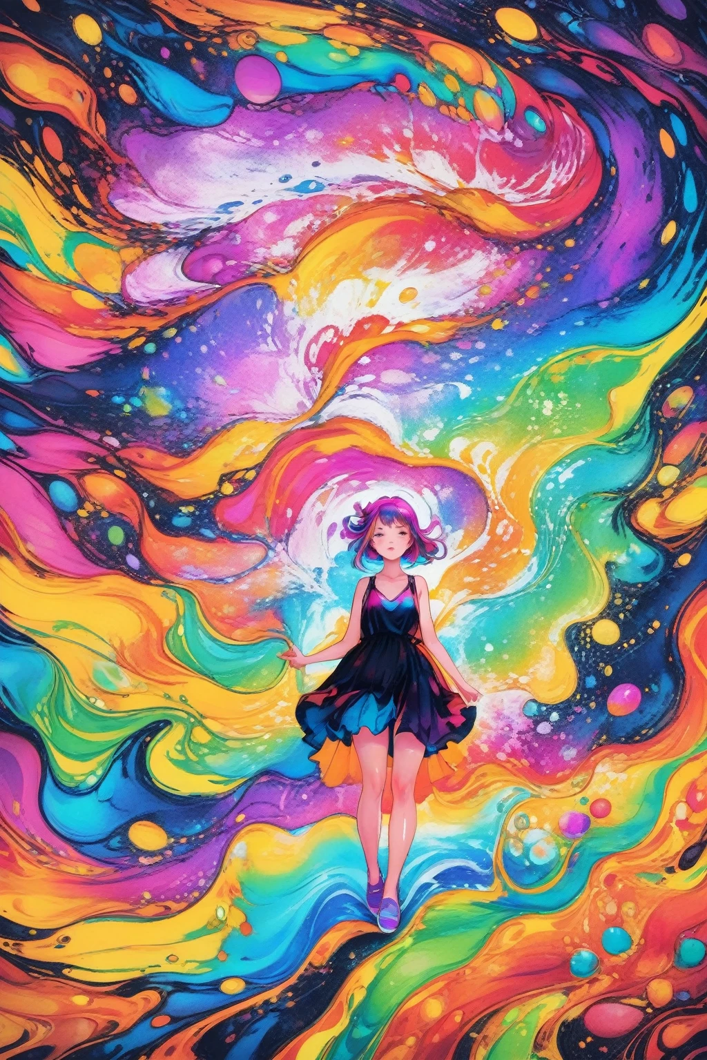 Color Art, colorful, One girl, whole body,