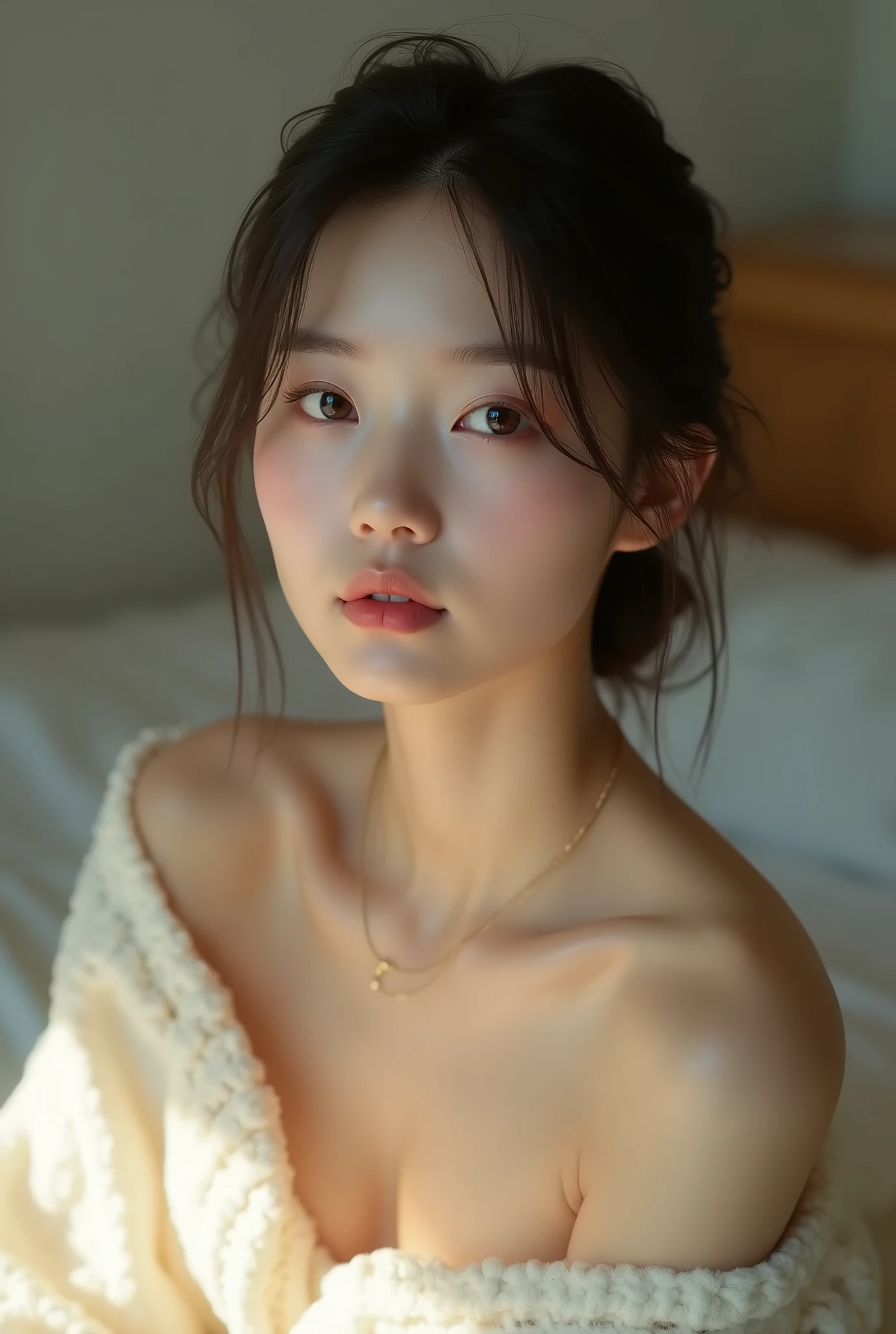 Realistic photo, 2 Japanese woman, nude, Lie on the bed with your legs spread, Detailed face and body, Natural light, High resolution, photoRealistic, (Highest quality,8k,High resolution,masterpiece:1.2),Very detailed,(Realistic,photoRealistic,photo-Realistic:1.37),Realistic skin texture,Fine eyes and lips,Beautifully detailed face,Long eyelashes,Smooth Skin,Natural body shape,grammar　body