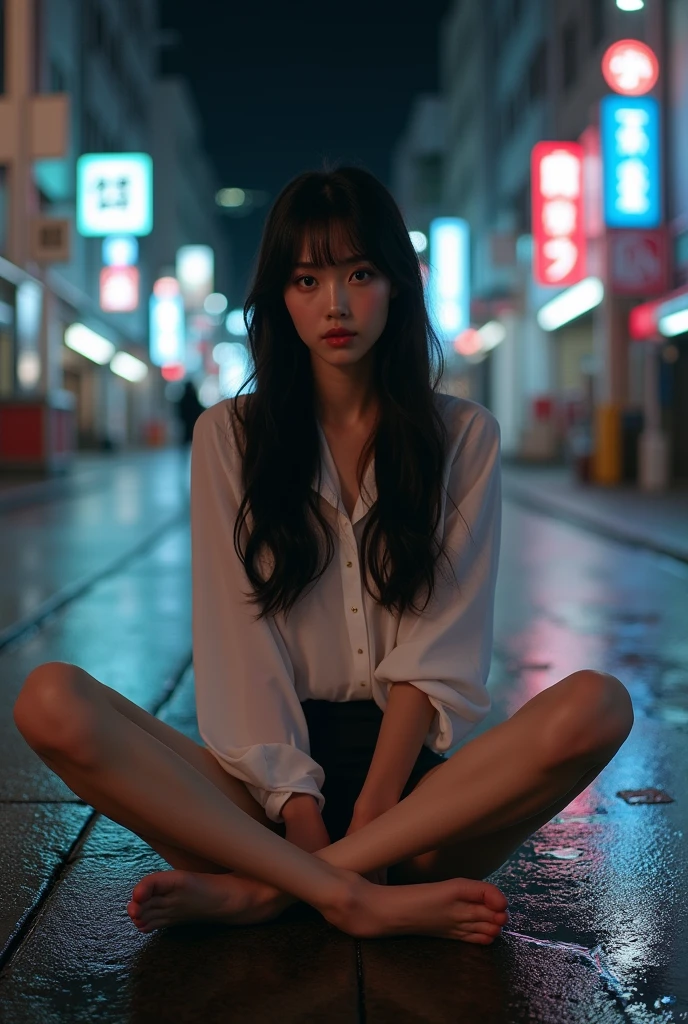 An anime girl of a cute korean large-eyed girl, slender and small face, very glossy and shiny skin, slight smile, dark moody quality, Fantasy art, digital art, delicate lines and textures, realistic and dreamy art, art of imaginative motifs, pink theme, white theme, summer, puffy scarf, outdoor, machines, fridge, sitting, crossed leg, dog tail only, fur boots, cafe, magical substances, fantastic landscapes, surrealism, cinematic, rough shadows, vivid colors, rich colors, light and shadow, three-dimensional lighting, combination of various colors and shades, a lively and deep art, sfumato, highly details, best Quality, Tyndall effect 9, volume lighting, back lighting hair, Film light, dynamic lighting, good anatomy, same makeup for both eyes, eyes are bilateral symmetry, correct limb, hand with five delicate fingers, Perfect body proportions, intricate details, highly details.