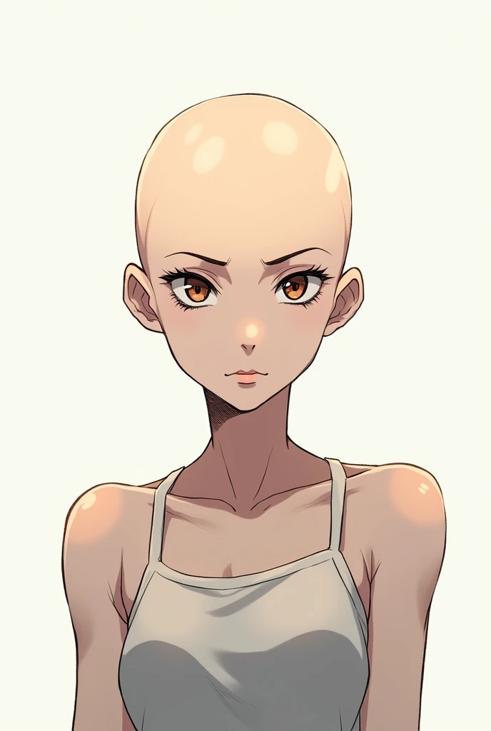 ((Mejor calidad)), ((obra maestra)), (detallado), chica calva brilolante, no hair less hair, perfect face, gorgeous, nude blad head smooth,  no hair, less hair bald smooth