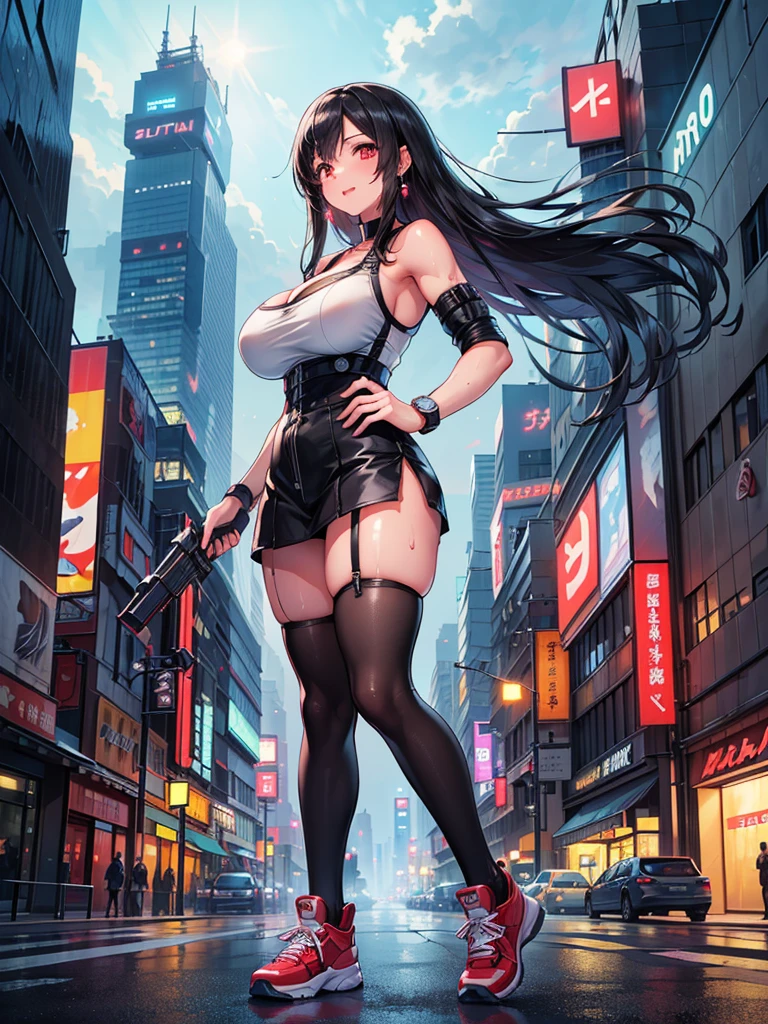 (((Tifa Lockhart))) ((Long black hair)) ((Realistic drawing style))
(((Tifa Lockhart))) (((Tifa Lockhart))) (((Tifa Lockhart)))
((standing))
(((Giant woman running on the road))
((Late night)) ((Starry sky)) ((Moonlit night)) ((Neon street))

Composition seen from below Blue sky, thunderclouds, sunlight, masterpiece Anime-style delicate painting 4K 90s Huge Multiple crowds Crowd in a big city Many people Big city, Tokyo Akihabara Electric Town, big breasts, a lot of sweat, splashing water, sneakers, Watch, Black Hair, Smile, Female Titan, Giant Girl Full Body Crowd, Unreal Engine, Cleavage, Image, Earrings, Long Hair, Cute Photo, Beauty, Analog Style, Full Body, Sneakers, GTS, Giant Female Titan, Giant High School Girl valley of buildings, skyscraper city, big city, Anmnr


((bare shoulders)) ((cleavage))

Masterpiece super beautiful illustration
2024, SMRC,1girl,solo,defTifa, 7rtifa, hatTifa, acTifa, mdTifa, sdTifa, edTifa, Magazine cover style　 Big girl standing in  one girl, solo  90's,GTS, Giantess Female Giant, huge high girl in the valley between buildings, skyscraper area, big city, 