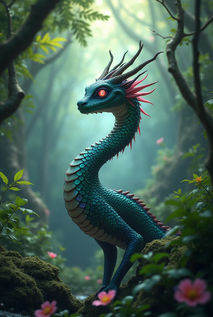 hyper realistic photography of a cute magical dagon made of ral-watrho in an enchanted wonderland, beautiful whimsical fantasy art concept, detailed background, glowing particles, teal and coral pink theme, ultra sharp, realism <lora:ral-watrho:0.9>